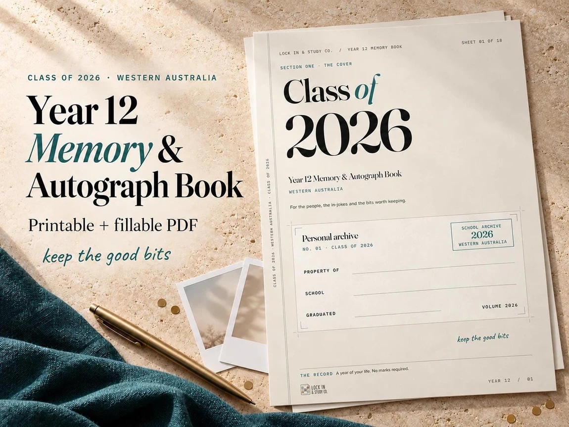 Year 12 Memory & Autograph Book, listing photograph